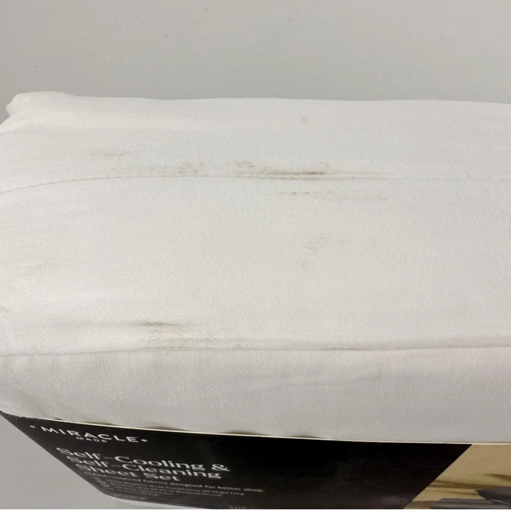 Miracle Made King Luxe Sateen Sheet Set White Self-Cooling Self-Cleaning